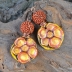 Fall Flowers, Polymer Clay Hibiscus and Beaded Bead Earrings